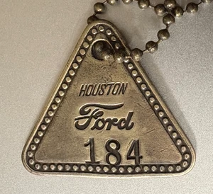Etichetta ottone controllo attrezzi auto vintage: impianto di assemblaggio FORD HOUSTON TX - Foto 1 di 1