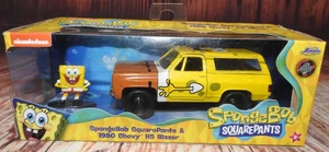 JADA SPONGEBOB SQUAREPANTS & 1980 CHEVY K5 BLAZER 1:32 & FIGURE NOT MINT BOX - Picture 1 of 12