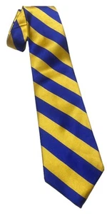 Romario Manzini Polyester Neck Tie Gold Royal Blue UM UCLA Notre Dame LA Rams - Picture 1 of 3