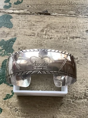 Brazalete Brazalete Abedul Plata Esterlina Corona Águila Espada Flor De Lis 7” Foto 1 de 4