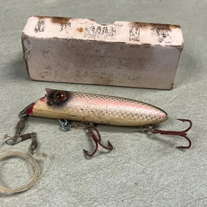 ESCA DA PESCA VINTAGE HEDDON KING BASSER SHINER SCALA VETRO ORSACCHIOTTO OCCHIO BELLA - Foto 1 di 15