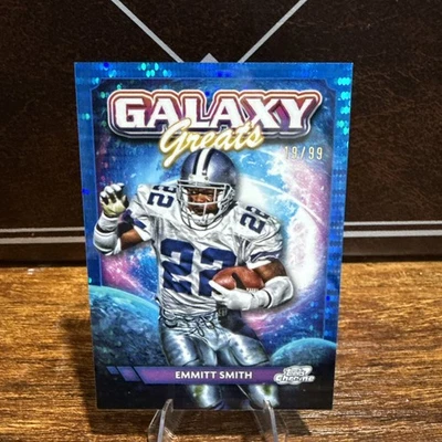 2024 Topps Cromo Cósmico - Galaxy Greats Emmitt Smith Refractor Luna Azul/99 Foto 1 de 4