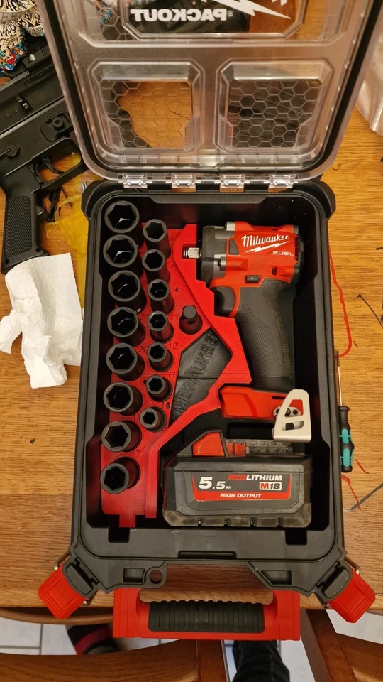 Milwaukee M18 FIW2F12 Insert | Fits PACKOUT 48-22-8435 | 1/2" 16pc Socket Set - Image 1 of 1