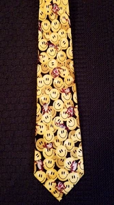 Looney Tunes Tazmanian Devil Attacking Smiley Gesichter Krawatte 100 % Seide - Bild 1 von 5