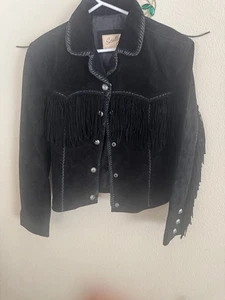 Scully Leather Boar Suede Western Fringe Jacket Grommet Detail Size M, Women - Picture 1 of 2
