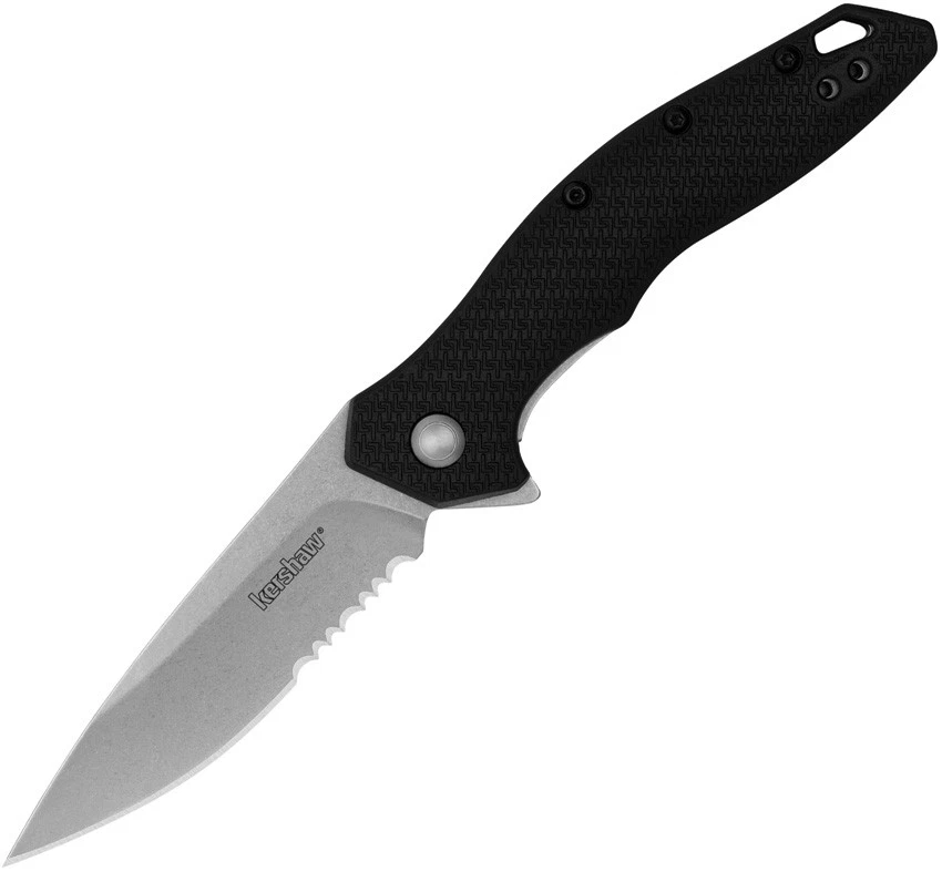 Kershaw береговой линии Linerlock A/O черный GFN складной 8Cr13MoV зубчатый нож 1845ST - Изображение 1 из 1