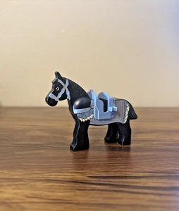 Lego Black Horse Persian Blanket 4493c01pb06 Prince of Persia - With Saddle - Picture 1 of 2