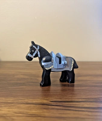 Lego Black Horse Persian Blanket 4493c01pb06 Prince of Persia - With Saddle - Image 1 of 2
