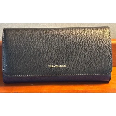 Audrey Vera Bradley Black and Blue Leather Wallet With Interior Zip Pocket - Image 1 of 3