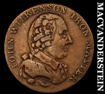 Gran Bretaña: 1791 Warwickshire 1/2P Conder como DH-446c - No original #F6893 Foto 1 de 2