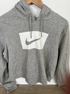 NIKE Logo Grey Marle Stretch Cotton Polyester Jumper Top Size L - Bild 1 von 1