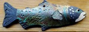 13 1/2” Trout Hanging Wall Decor 2001 - Signed...... Unknown Material - Picture 1 of 5