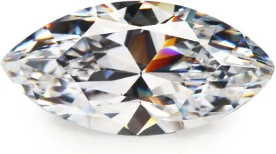 Piedra preciosa suelta circonita cúbica blanca corte forma marquesa 50 un. 1~8 mm 5 A piedra preciosa Foto 1 de 4