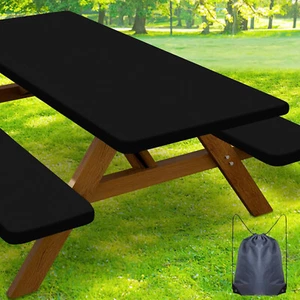 Wasserdichtes Picknick Tisch & Bank Abdeckung Set - Elastisch Passform 6 Fuß Tischdecke - Bild 1 von 8