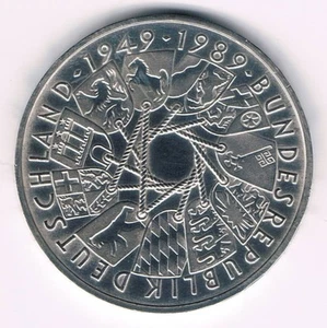 10 DM Silbermünze 40 Jahre Bundesrepublik Deutschland 1989 - Bild 1 von 2
