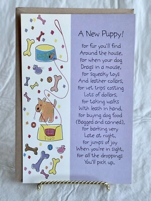 Vintage Carlton Card "New Puppy! Congrats On Your New Pup!" Greeting Card