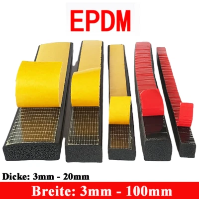 1M EPDM Zellkautschuk Dichtungsband Fenster /Türdichtung Selbstklebend Moosgummi - Bild 1 von 4