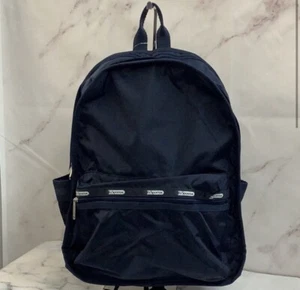 New NWT LeSportsac Route Backpack Fashion Blue Solid Navy Light Book bag - Picture 1 of 6