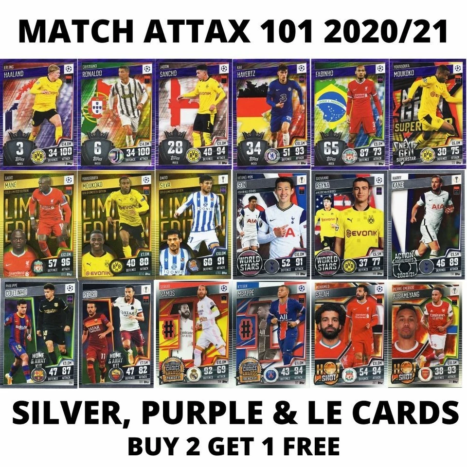 MATCH ATTAX 101 2020/21 20/21 SILVER AND PURPLE FOIL CARDS - CHOOSE YOUR CARDS - Image 1 of 1
