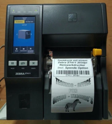 Impresora Zebra ZT41142-T3E0000Z ZT411 203dpi LAN, USB, incl. dispensador - Imagen 1 de 4