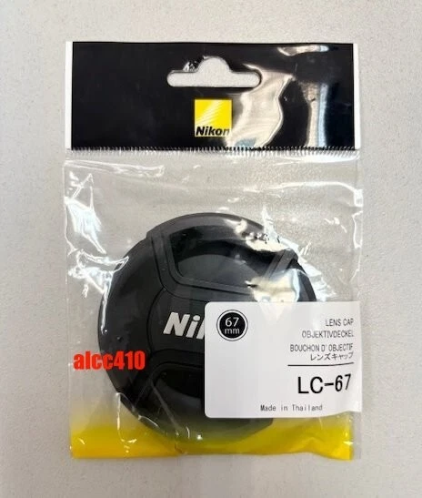 Genuine Nikon LC-67 Lens Cap 67mm Snap On, Front - Image 1 of 1
