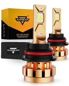AUXBEAM 9007 HB5 CANBUS LED Headlight Bulbs High Low White 600% Brighter 20000LM - Picture 1 of 12