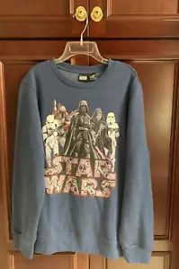 Youth XL Blue Star Wars Sweatshirt Darth Vader Sidious Storm Troopers Boba Fett - Picture 1 of 6