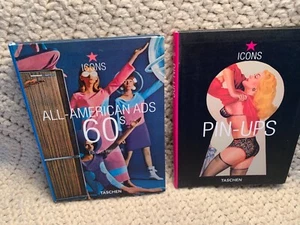 Tachen Icons Lot Of 2 Books All-American Adds 60's & Pin-Ups Spectacular - Imagen 1 de 11