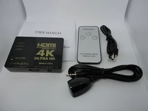 Controlador de control remoto 4K HDMI 3 puertos a 1 concentrador conmutador Ultra HD DVD HDTV IR - Imagen 1 de 12