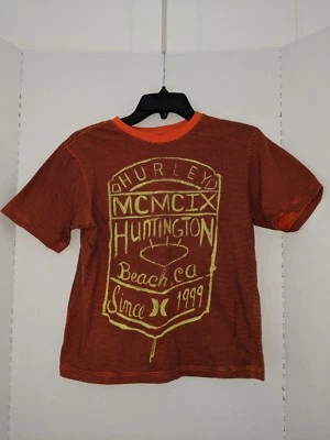 HURLEY Orange & Yellow Short Sleeve T Shirt Boys  Size M  10 - Image 1 of 2