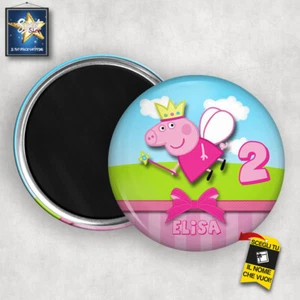 calamita magnete personalizzato COMPLEANNO HAPPY BITRHDAY PEPPA PIG FESTA party - Picture 1 of 1
