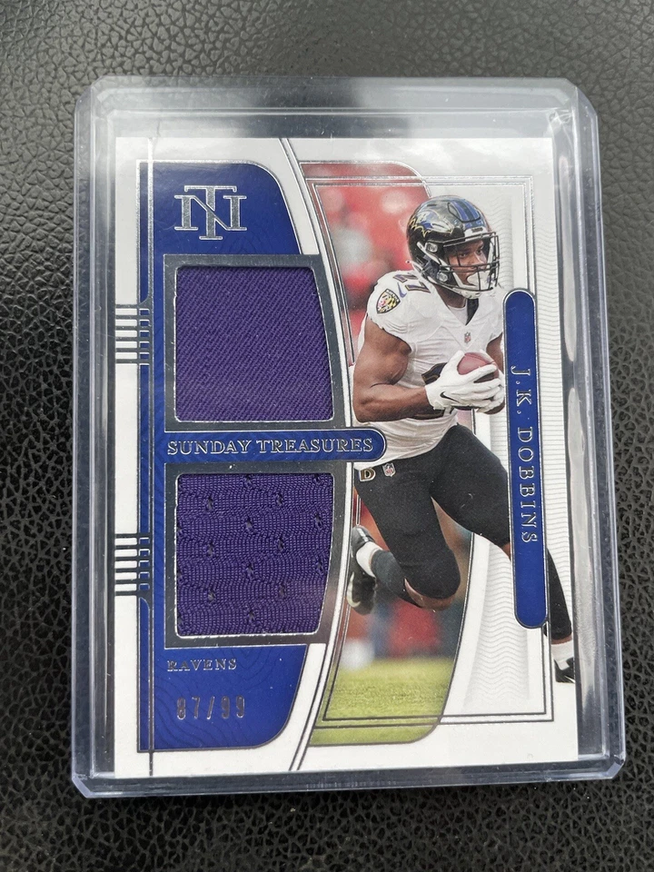 2021 Ravens  J.K. DOBBINS NATIONAL TREASURES DUAL /99 - Image 1 of 2