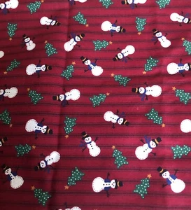 Cranston Prints Works Winter Snowman Evergreen Tree 14” X 44” - Picture 1 of 2