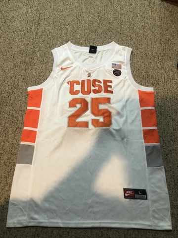 SYRACUSE ORANGE- TYUS BATTLE SIZE LARGE #25 BASKETBALL JERSEY WHITE HOME Cover
