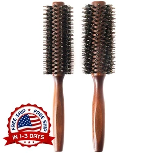 Peine de Pelo Redondo Grueso Con Cerdas Redonda 2 Piezas Cepillo Para El Cabello - Picture 1 of 8