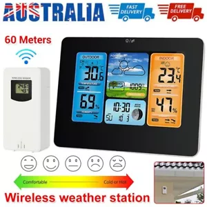 Digital LCD Indoor Outdoor Weather Station Clock Calendar Thermometer Wireless - Picture 1 of 31