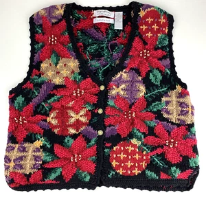 Signature Northern Isles Christmas Sweater Womens Vest Hand Knit Grannycore VTG - Picture 1 of 6