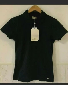 HERING BLACK POLO SHIRT COTTON Size Medium soft button on hem - Picture 1 of 2