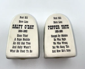 Saleros y pimenteros de colección Tombstones Boot Hill "Salty O' Day" y "Pepper Tate" - Imagen 1 de 6