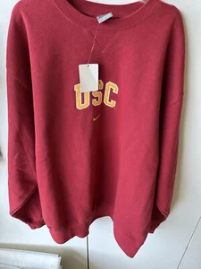 BRAND NEW NIKE USC TROJANS EMBROIDERED Crewneck Sweatshirt Size 2XL 80/20 Cotton - Picture 1 of 5