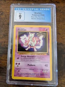 Pokémon Mewtwo Black Star 1999 promociones 3 Mewtwo Strikes Back CGC 9 como nuevo - Imagen 1 de 1