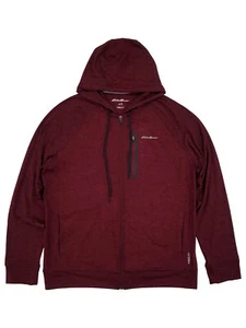 Eddie Bauer Herren Burgunderrot Meliert Auflösung Tech Full Zip Hoodie Sweatshirt - Bild 1 von 1