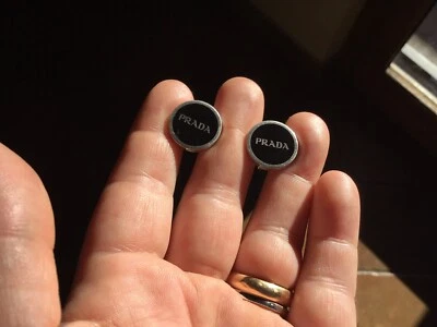 Bellissimi Gemelli Prada Originali In Argento E Smalto - Immagine 1 di 4