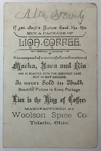 Victorian Trade Card Lion Coffee Woolson Spice Co. Toledo Ohio King of Coffees - Bild 1 von 3