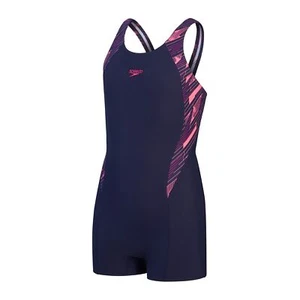 Speedo Girls HyperBoom Splice Legsuit Pool Beach Swimsuit Swimwear - Picture 1 of 3