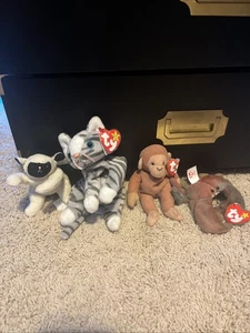McDonalds TY Teenie Beanie Babies Happy Meal Toys 1998~ 4 beanie babies - Picture 1 of 16