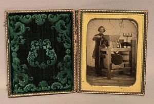 Antike 1/2 Platte Beruf Apfelwein Mühle Patent Modell Ambrotype Foto - Bild 1 von 5