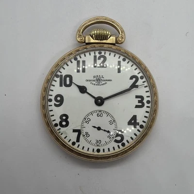 1946 Ball 1B2838 Railroad Grade 999B 16s Official RR Standard Pocket Watch Runs - Image 1 of 4