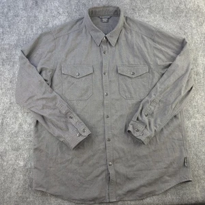 Exofficio Shirt 2XL Long Sleeve Button Up Gray Solid Pockets Heavyweight - Picture 1 of 8