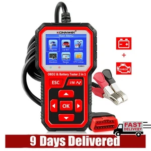 KONNWEI KW681 2 in 1 OBD2 Tester batteria veicolo strumento scanner diagnostico automatico - Foto 1 di 12